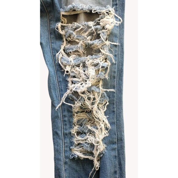 Aphrodite Jeans 9 Distressed Stretch Raw Bell Hem - Picture 12 of 14